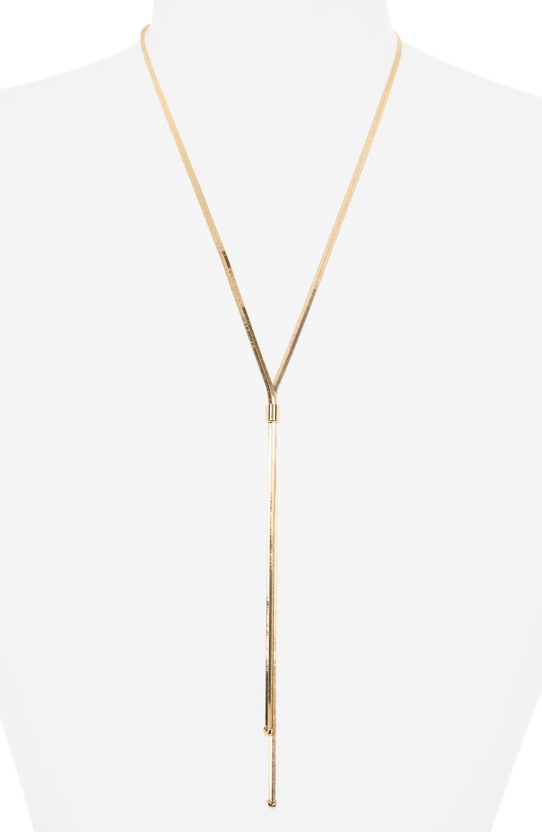 NORDSTROM RACK Y-Drop Chain Necklace, Alternate, color, Gold