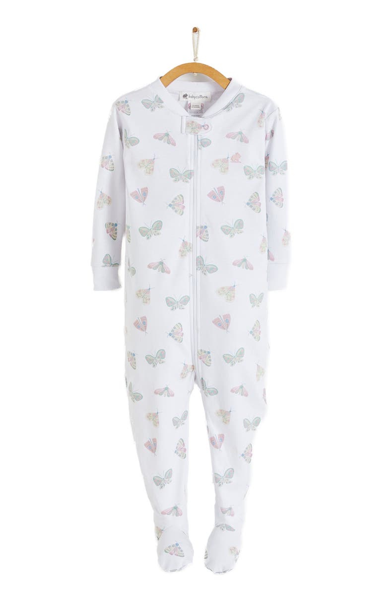 Babycottons Premium Peruvian Pima Cotton Lisa Snug Fit Zip Footed Pajama for Infant, Main, color, 