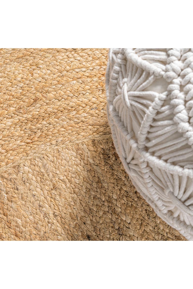 Harmony Boho Jute Circle Round Area Rug, Alternate, color, Natural