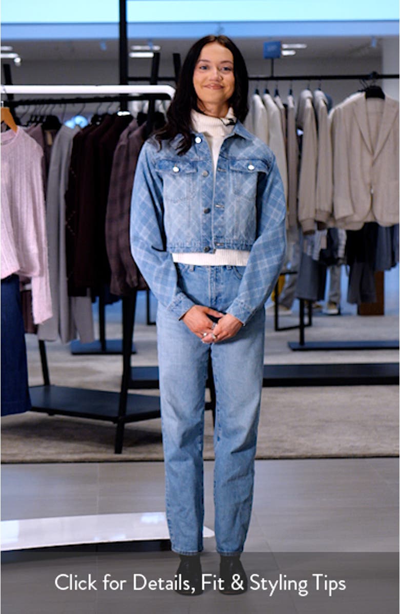 Lani Plaid Crop Denim Jacket, sales video thumbnail