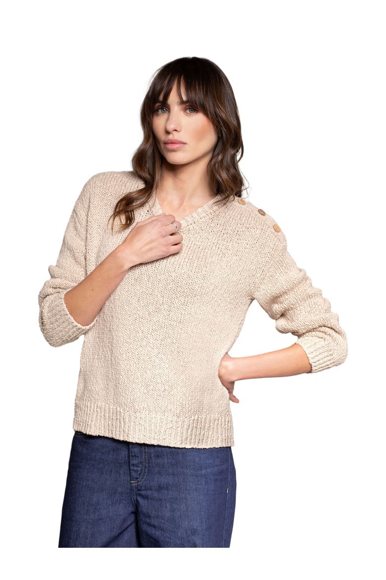 Slub Knit Button Detail Sweater, Main, color, OATMEAL