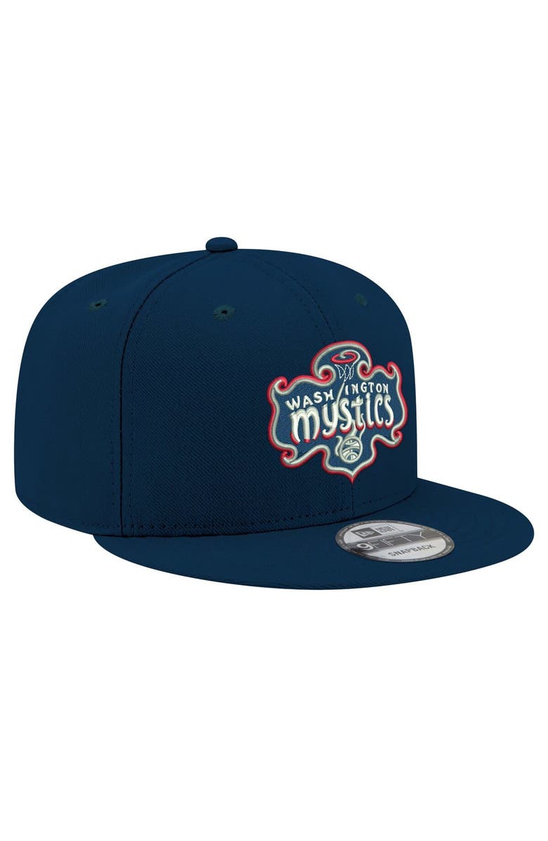 New Era Unisex New Era Navy Washington Mystics Logo 9FIFTY Snapback Hat, Alternate, color,