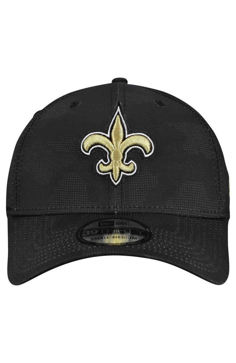 New Era Men's New Era Black New Orleans Saints Tonal Camo 39THIRTY Stretch Fit Hat, Alternate, color, Black