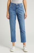 PAIGE Brigitte Distressed High Waist Crop Boyfriend Jeans