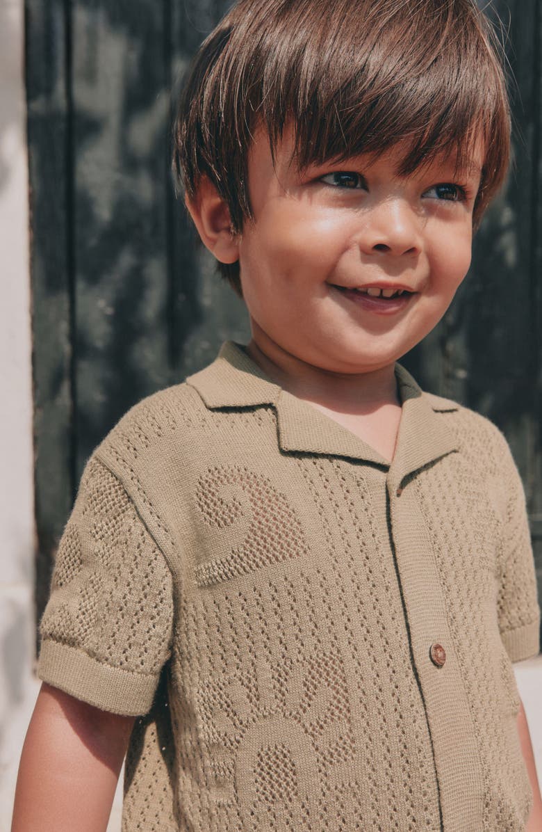 NEXT Kids' Cotton Knit Polo, Alternate, color, Green