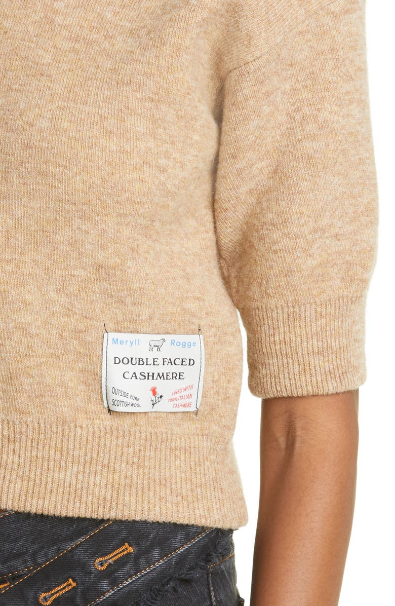 Meryll Rogge Short Sleeve Double Face Cashmere & Wool Sweater, Alternate, color, 