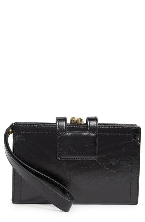 Violet Leather Wristlet