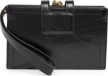 Violet Leather Wristlet