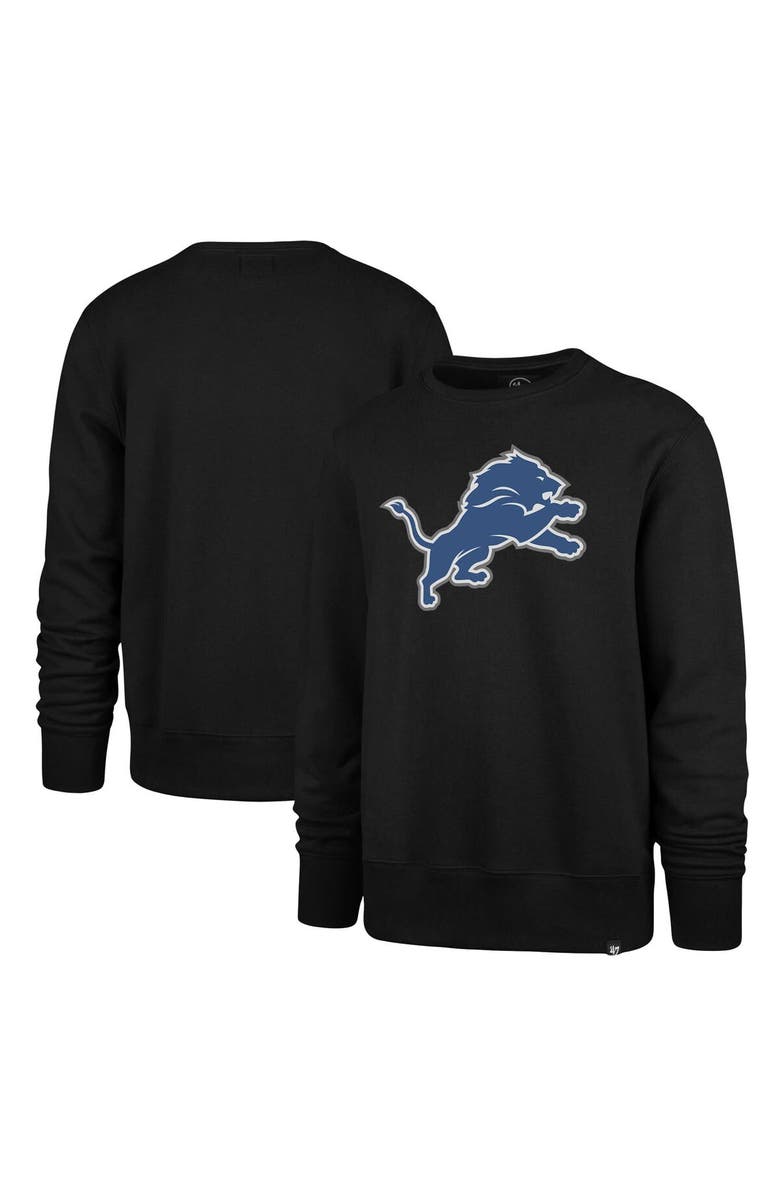 '47 Men's '47 Black Detroit Lions Imprint Headline Pullover Sweatshirt, Alternate, color, 
