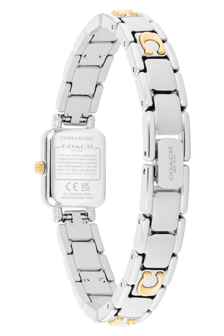 Mara Tank Two-Tone Bracelet Watch, 15.5mm x 19mm, Alternate, color, SILVER GOLD