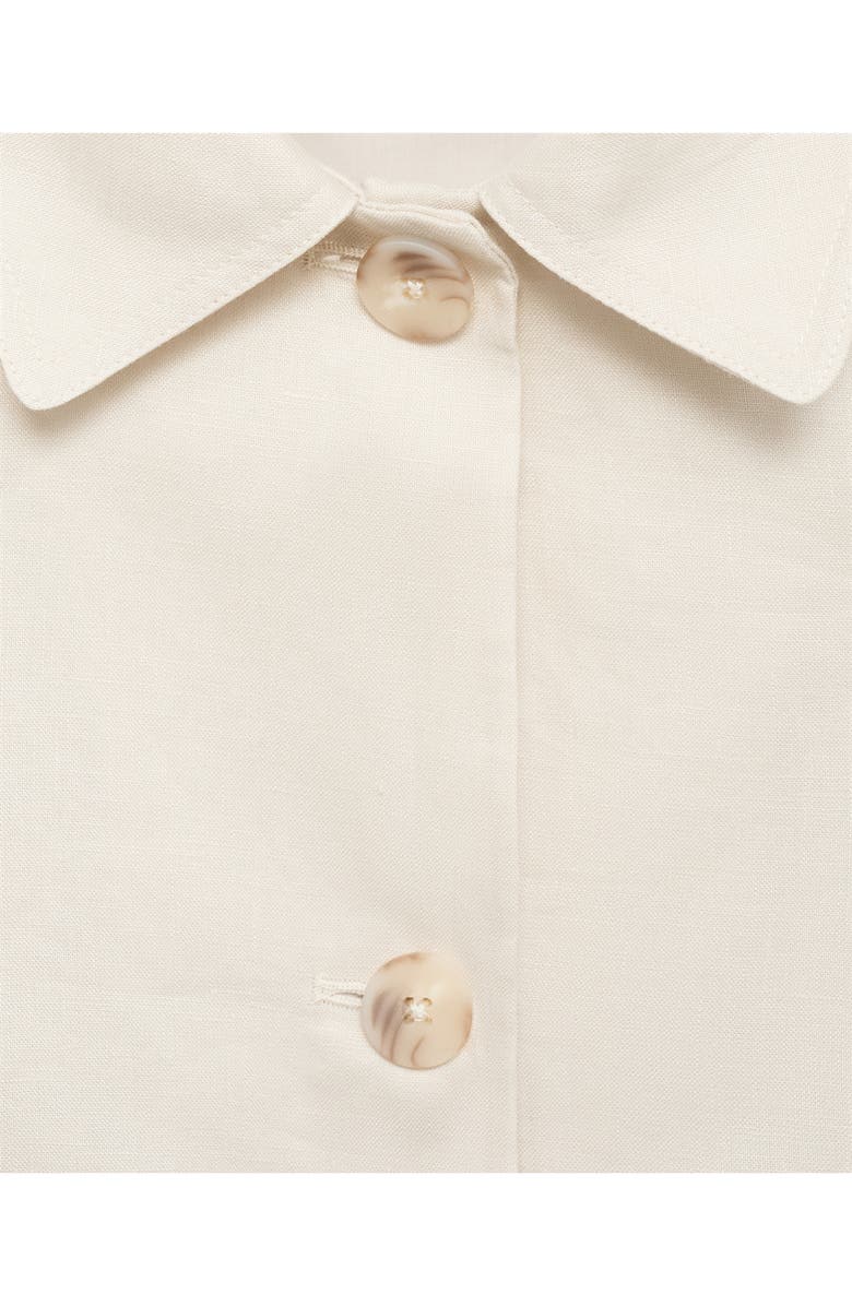 Pocket Linen Crop Shirt Jacket