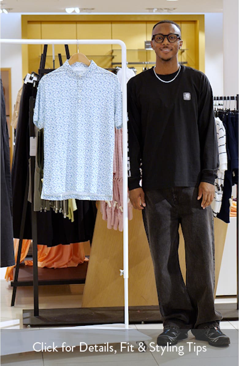 Charmer Floral Performance Jersey Polo, sales video thumbnail