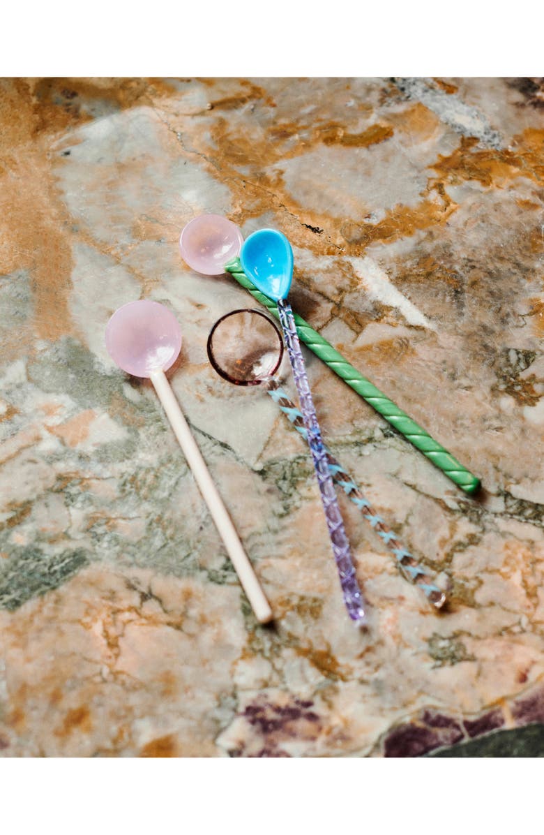 HAY Set of 2 Twisted Glass Spoons, Alternate, color,