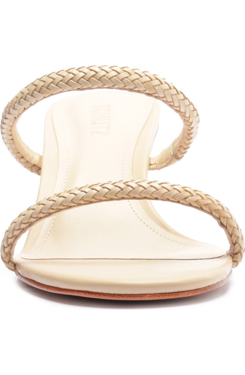Schutz Taliah Woven Strap Kitten Heel Slide Sandal, Alternate, color, Natural Nibs