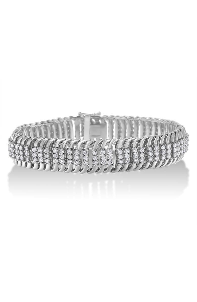 Haus of Brilliance 14K White Gold 5.0Cttw Diamond S Wave Serpentine Tennis Bracelet, Main, color, White