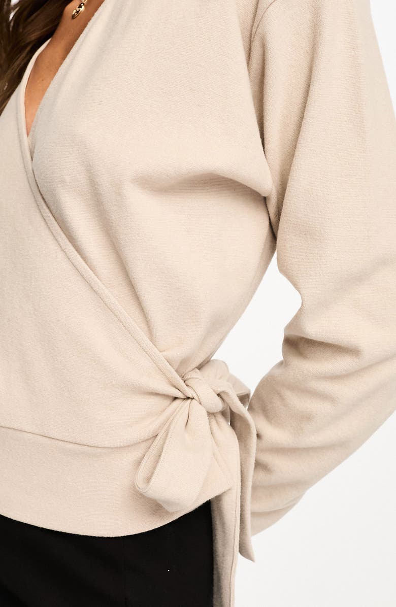 ASOS DESIGN Supersoft Wrap Top, Alternate, color,