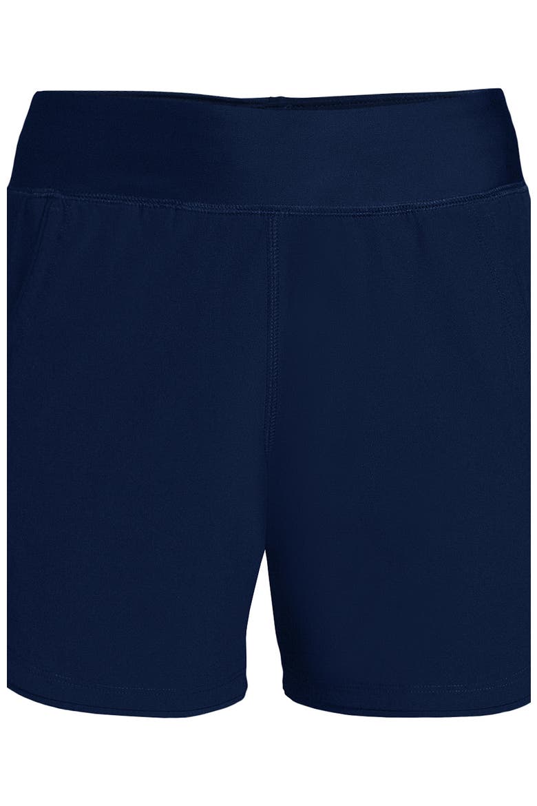 5" Quick Dry Elastic Waist Board Shorts Swim Cover-up Shorts with Panty, Alternate, color, Deep Sea Navy