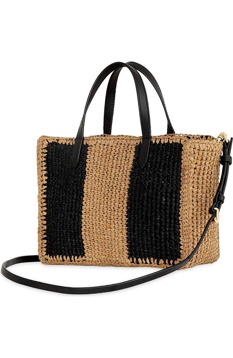 Rebecca Minkoff Mini Raffia Tote, Alternate, color, Black/ Brown