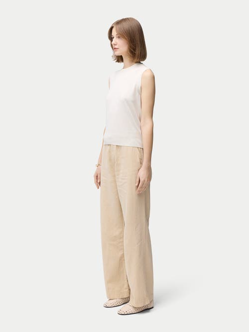 Gobi Mongolian Cashmere Cashmere Silk Sleeveless Top In Whisper White