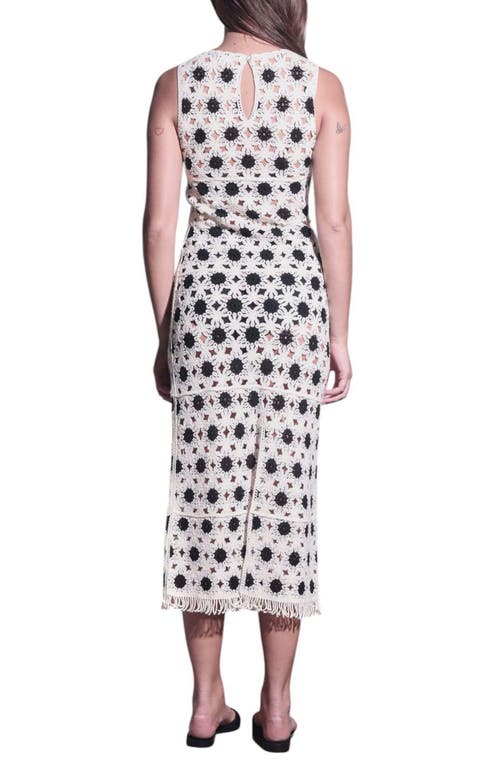 Shop Walter Baker Brianna Openwork Maxi Dress In Cream Black