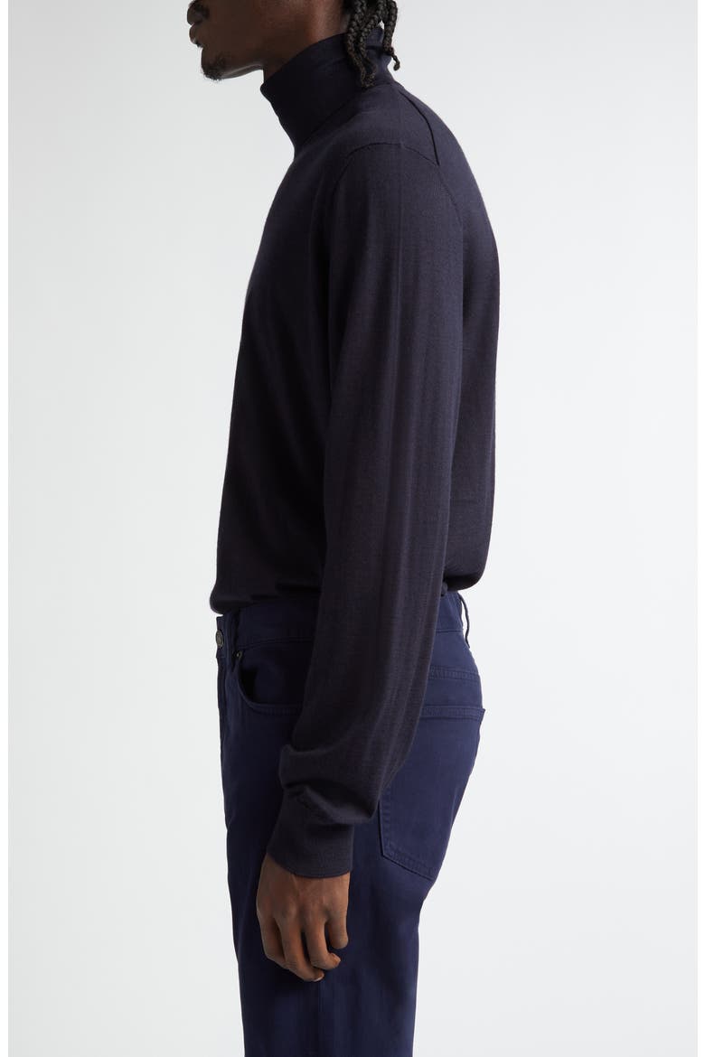 Casheta Cashmere & Silk Turtleneck Sweater, Alternate, color, NAVY