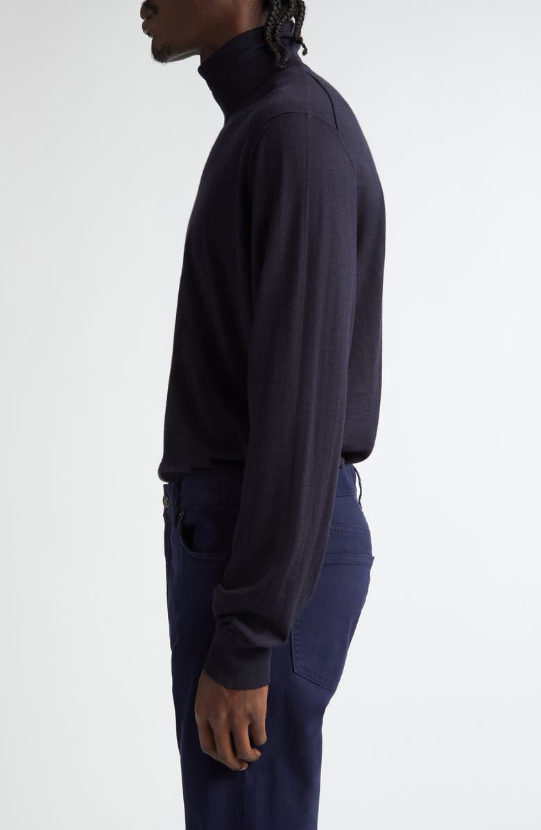 ZEGNA Casheta Cashmere & Silk Turtleneck Sweater, Alternate, color, Navy