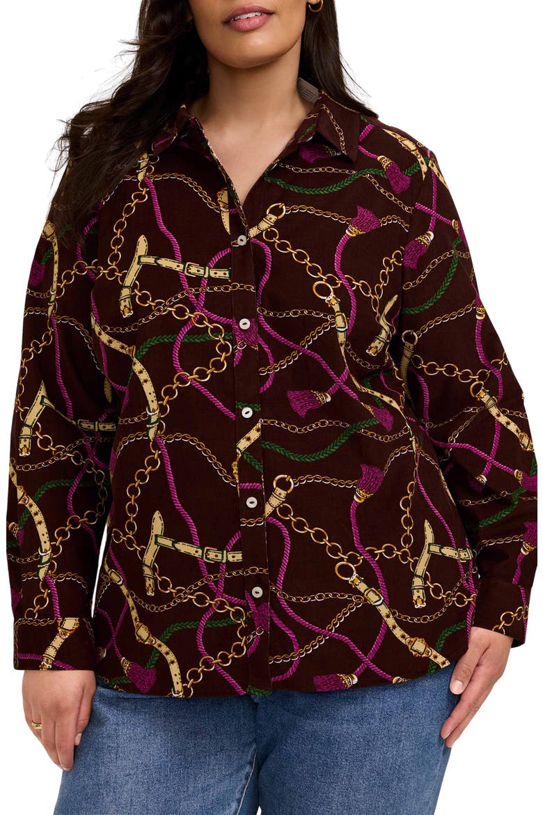 Hampton Corduroy Shirt, Main, color, BROWN/ MULTI