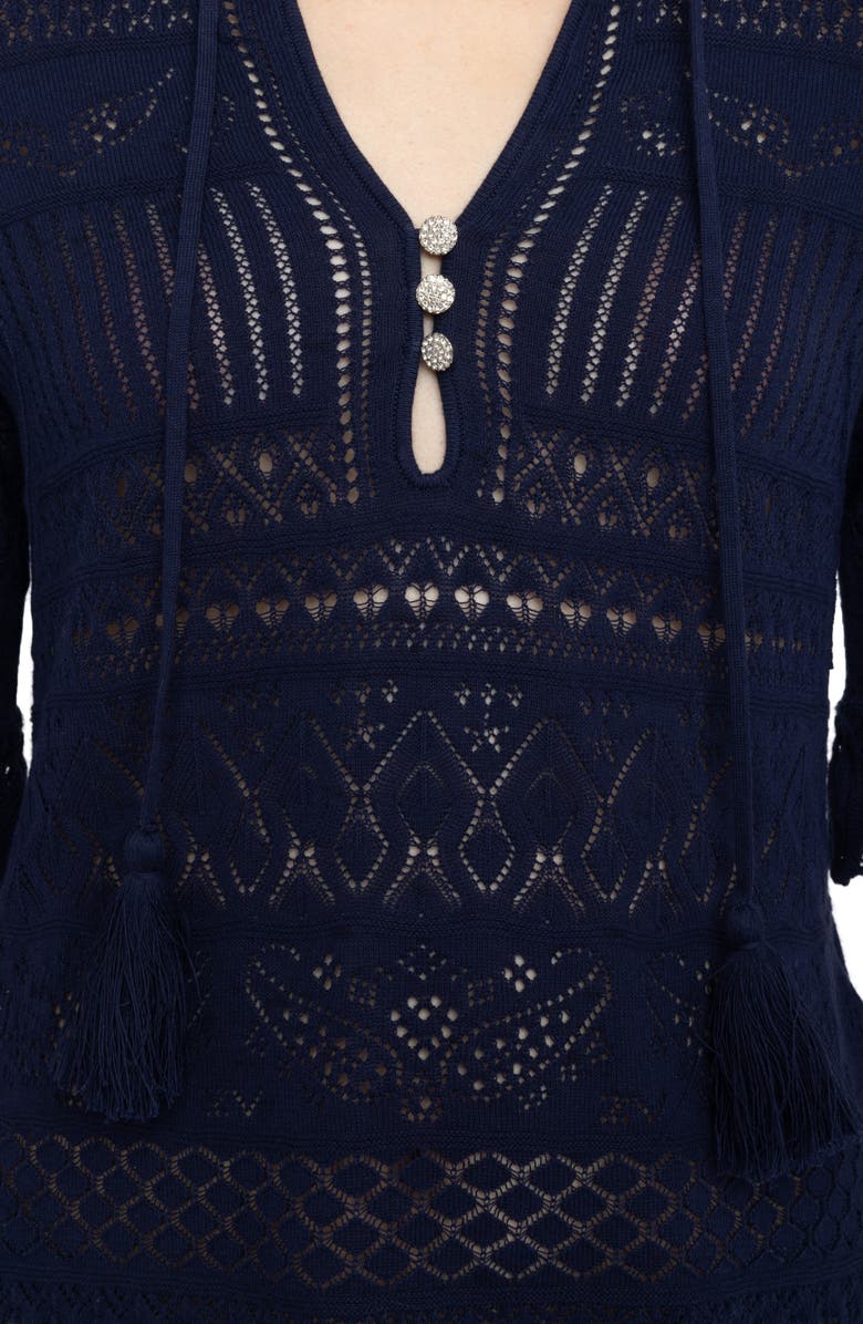 Zadig & Voltaire Open Stitch Shirt, Alternate, color, Marine