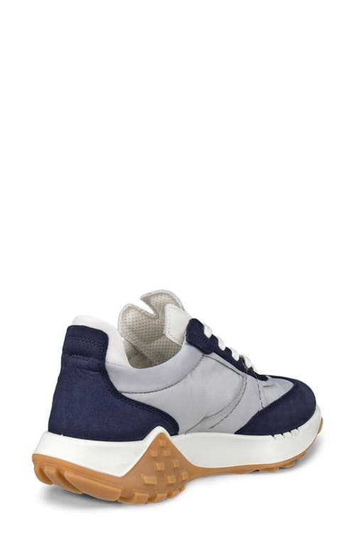 Ecco Retro Sneaker In Marine/concrete/white