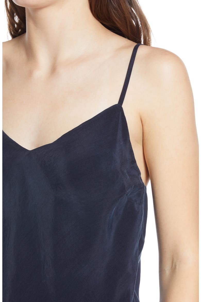 Scarlet Matte Satin Camisole, Alternate, color, TRUE BLACK