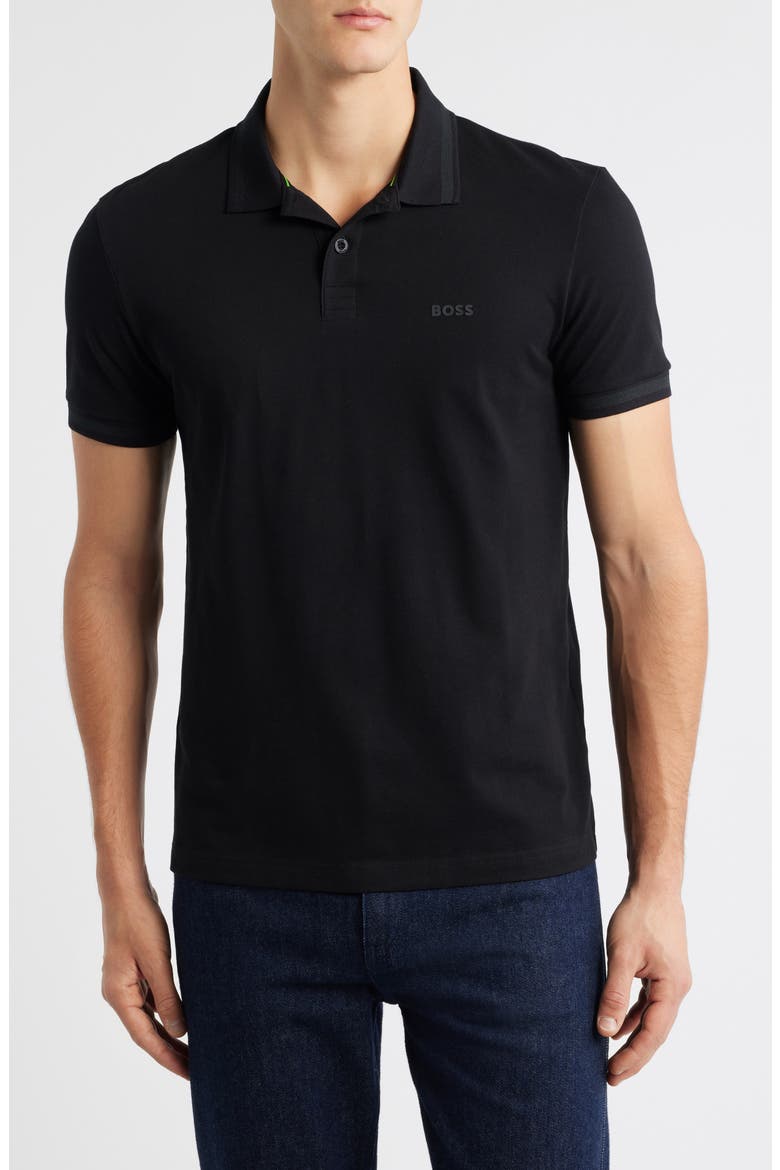 Pio 1 Cotton Polo, Main, color, BLACK