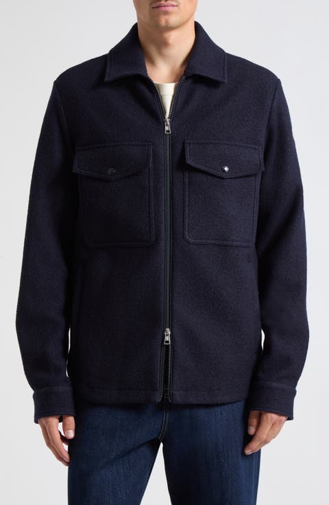 Virgin Wool Zip Overshirt