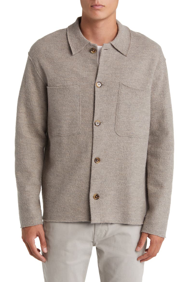 Jonas Boiled Wool Shirt Jacket, Alternate, color, KHAKI