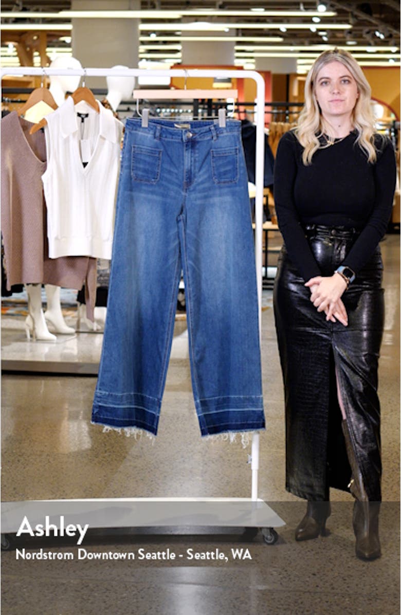 Goldie Patch Pocket High Waist Super Flare Jeans, sales video thumbnail