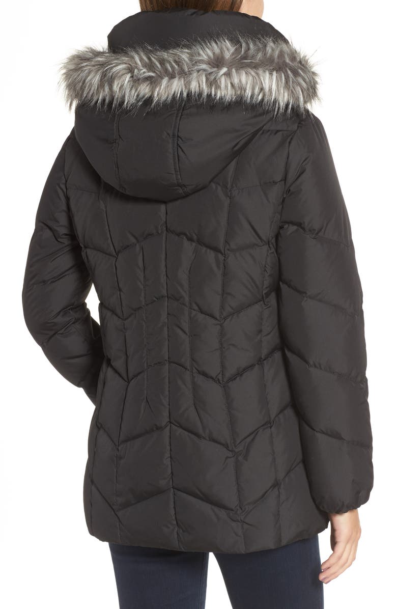 Larry Levine Quilted Coat with Faux Fur Trim, Alternate, color, 