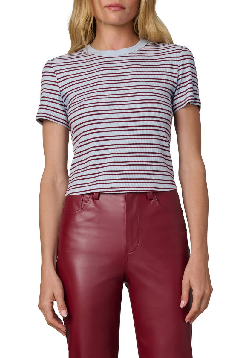 Joe's The Stripe Rib Baby T-Shirt, Main, color, Sky/ Syrah Stripe