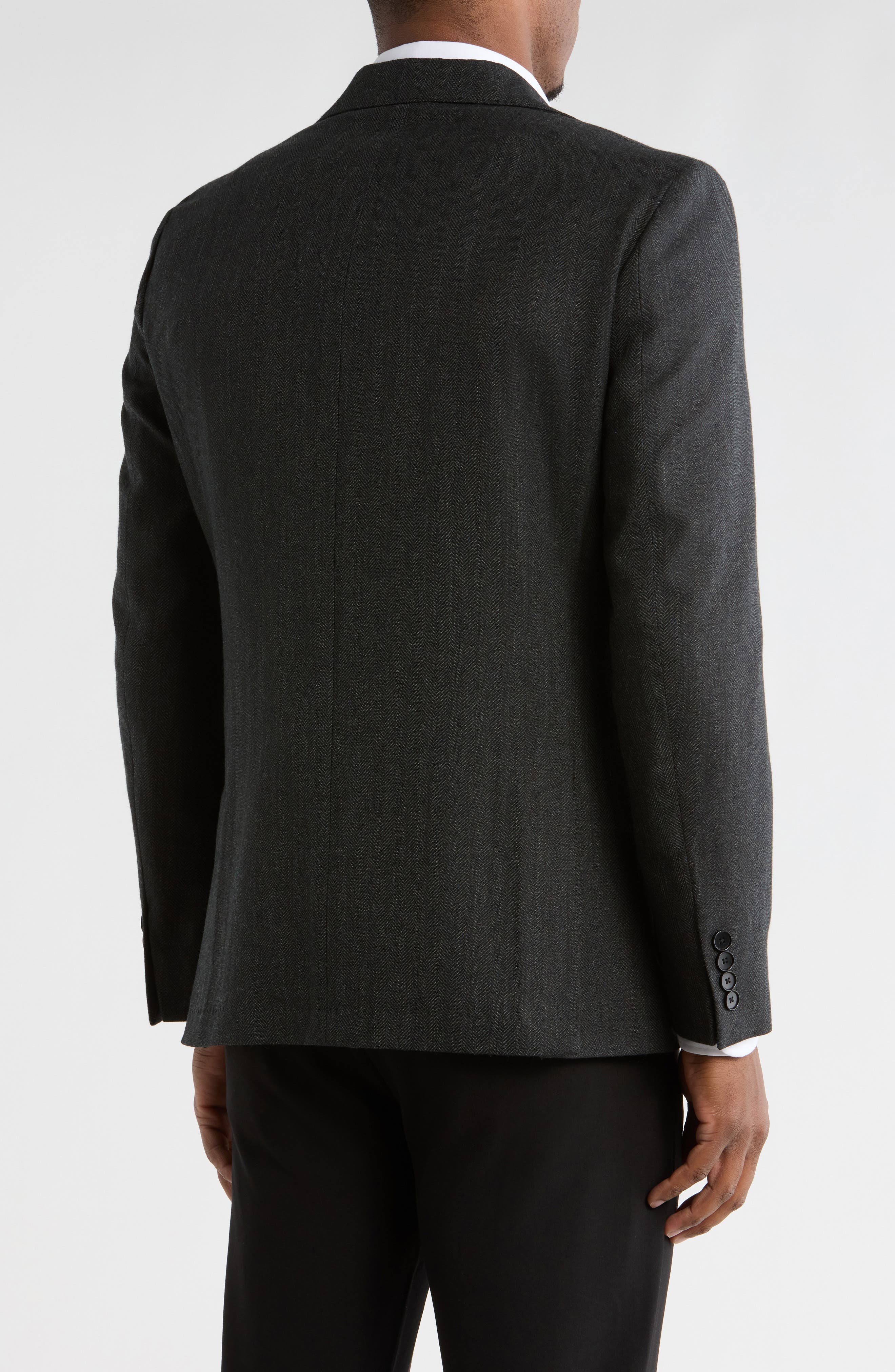Herringbone Notch Lapel Sport Coat - image 2