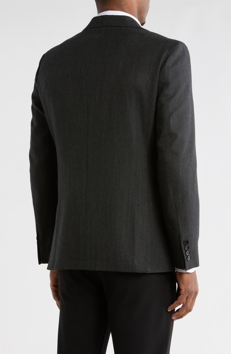 Calvin Klein Herringbone Notch Lapel Sport Coat, Alternate, color, Green