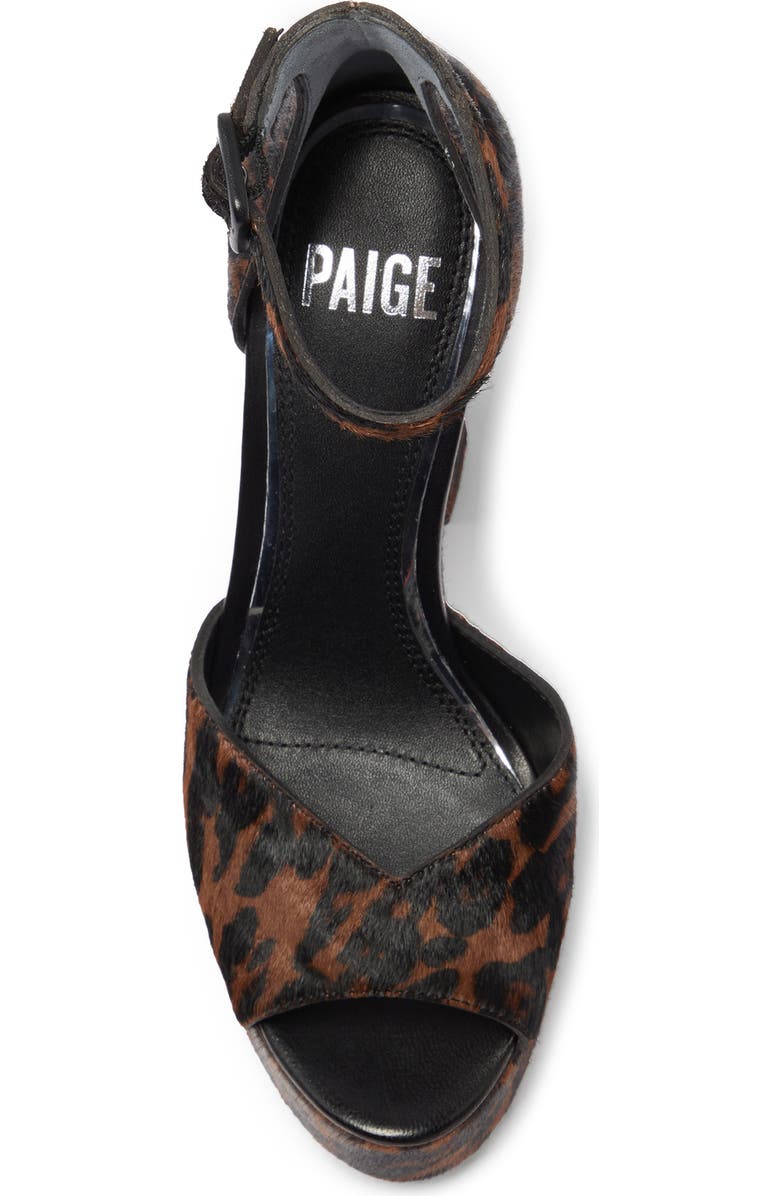 PAIGE Camryn Genuine Calf Hair Platform Ankle Strap Sandal, Alternate, color, Leopard
