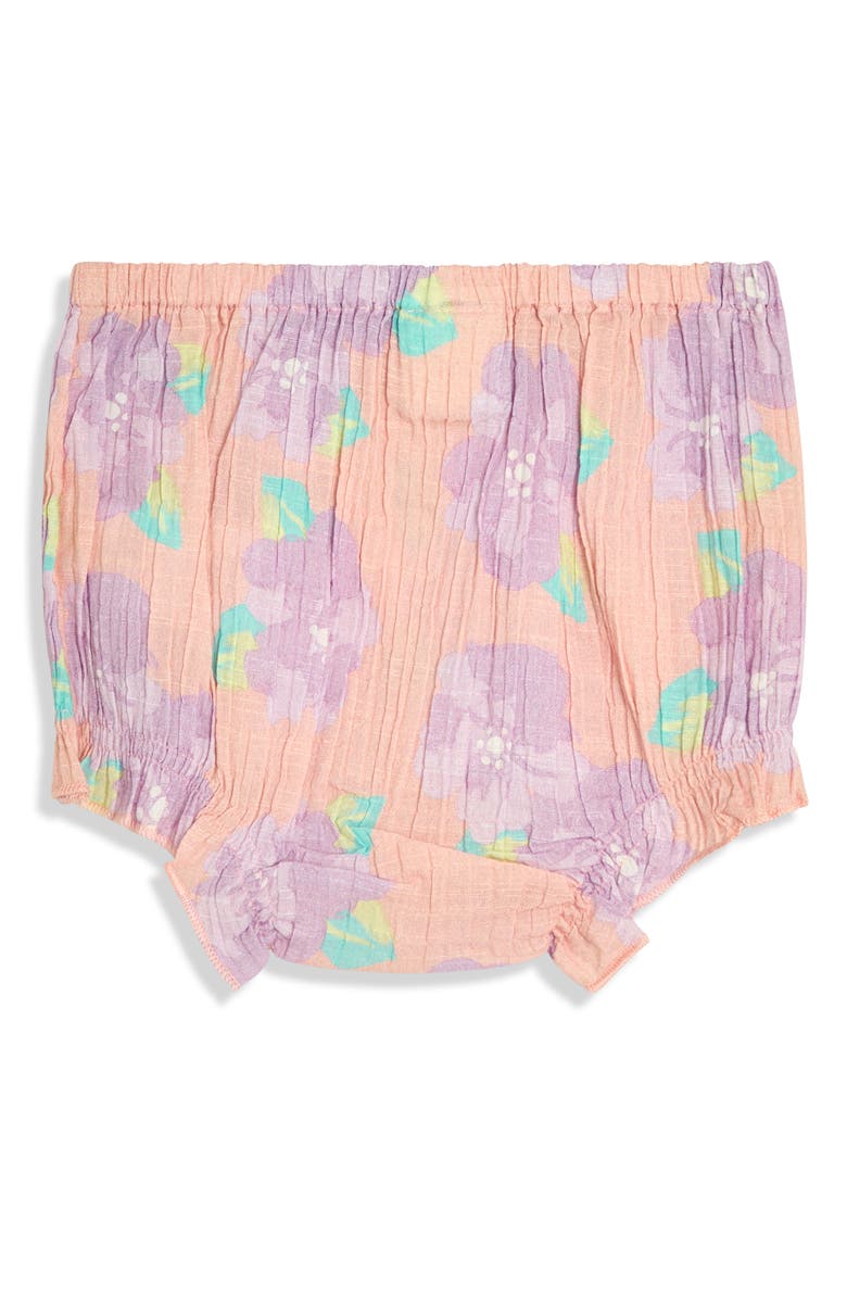 JOJO MAMAN BEBE Floral Smocked Cotton Dress & Bloomers, Alternate, color, Coral