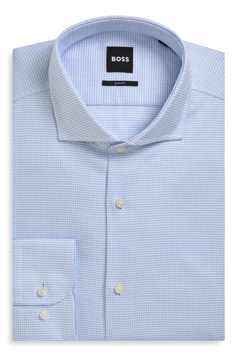 P-Hank Slim Fit Cotton Dress Shirt, Main, color, LIGHT PAST/ BLUE