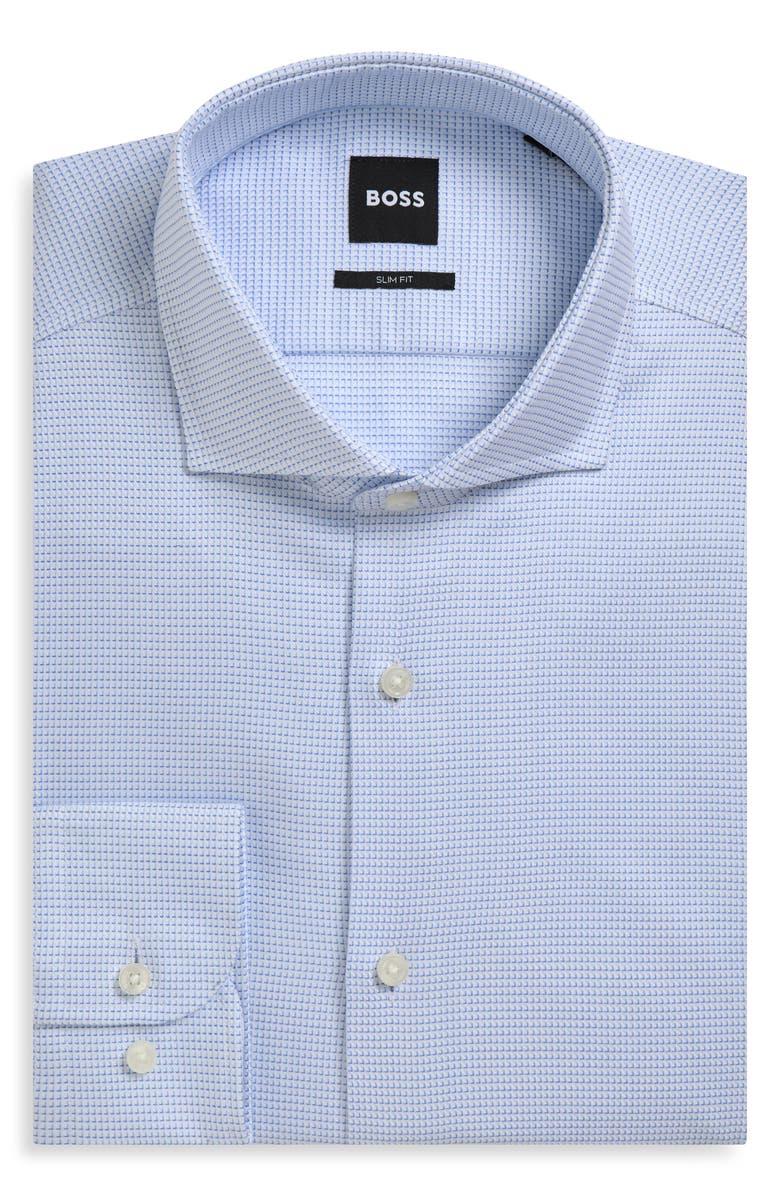 BOSS P-Hank Slim Fit Cotton Dress Shirt, Main, color, Light Past/ Blue