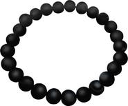 Jan Leslie 8mm Matte Black Onyx Beaded Stretch Bracelet