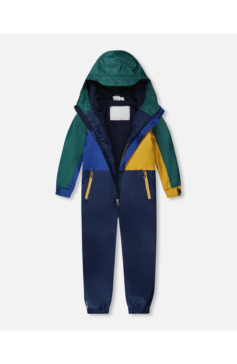 Deux par Deux Kids Mid-Season Colorblock One-Piece Outerwear, Alternate, color, Navy Colorblock