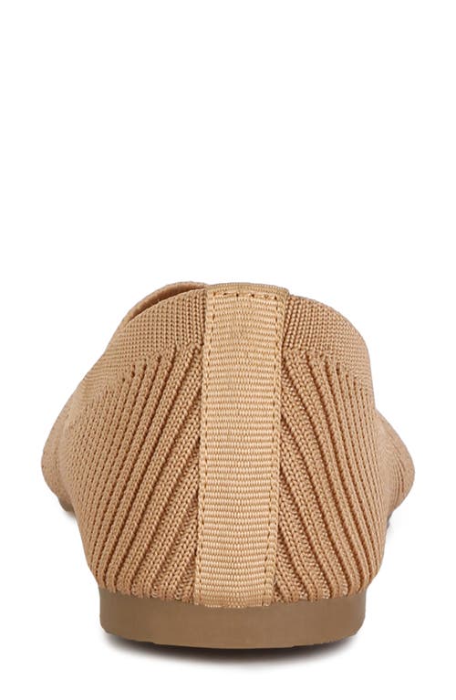 London Rag Ammie Ribbed Knit Ballet Flat In Brown