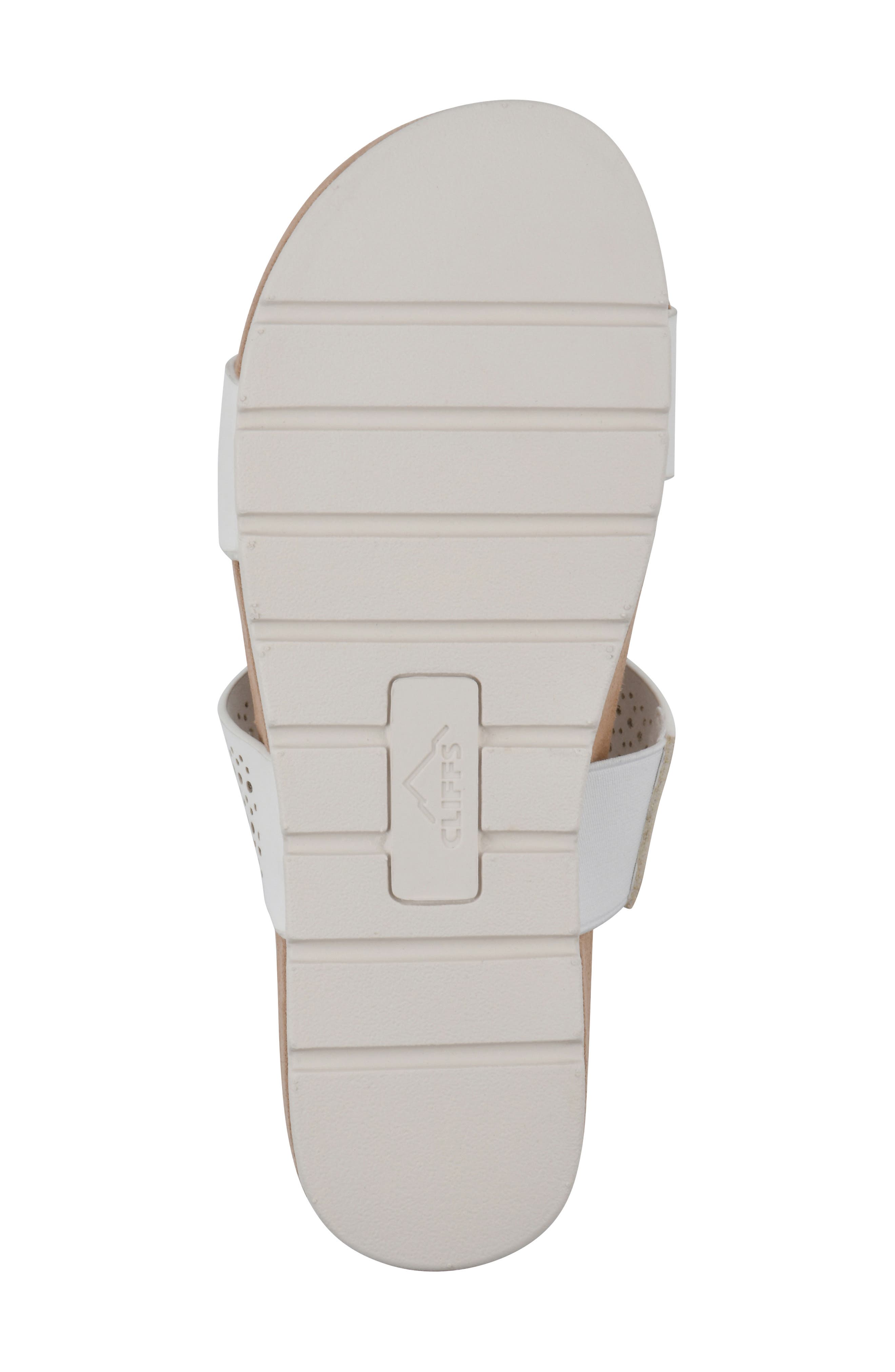 CLIFFS BY WHITE MOUNTAIN Thrilled Laser Cut Sandal, Alternate, color, White/ Burnished/ Smooth