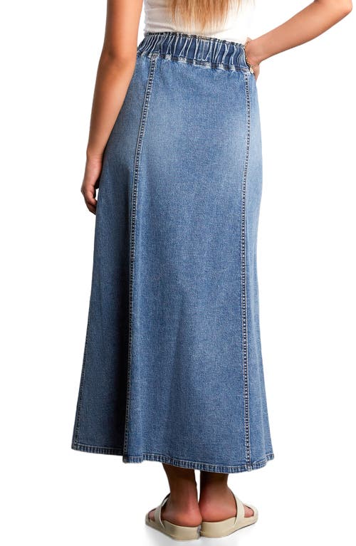 Wash Lab Denim Tie Waist Denim Skirt In Blue