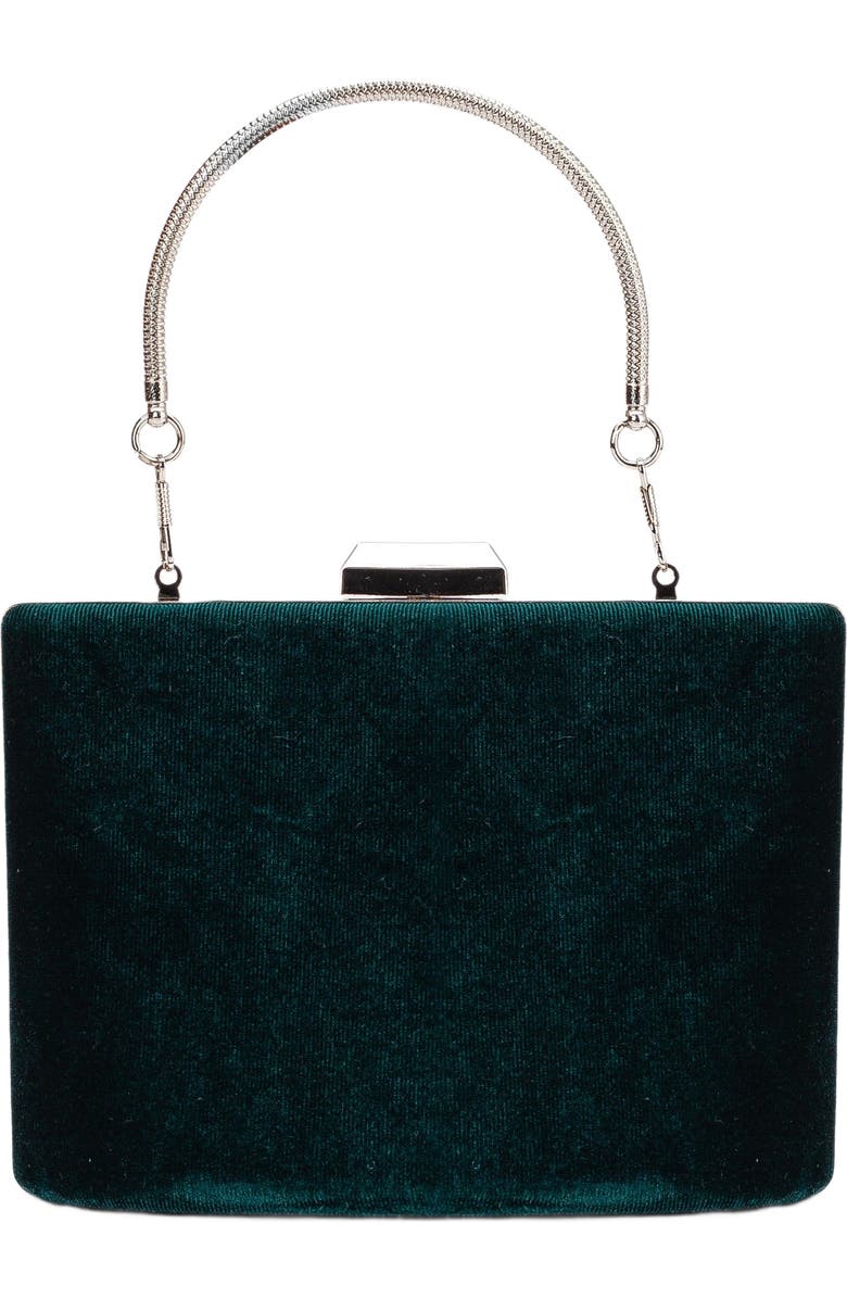 Forever & Always Shoes Alba Clutch Evening Purse, Main, color, Emerald Green Velvet