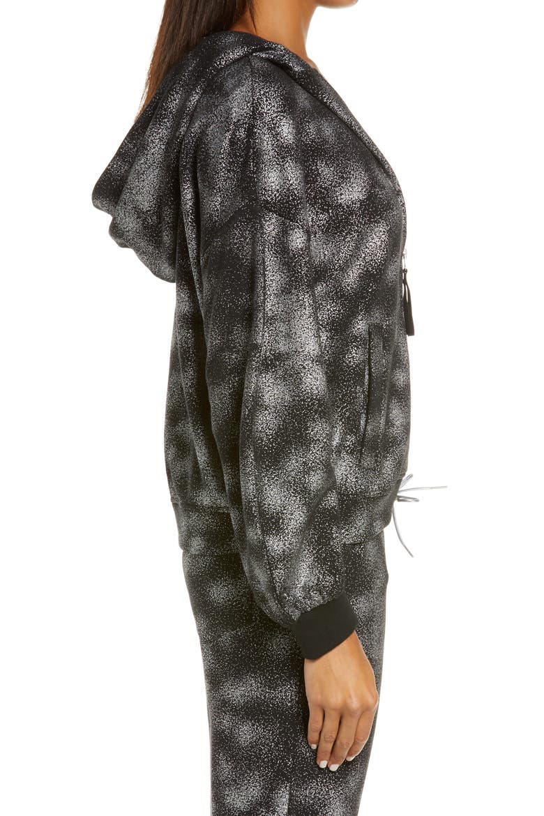 UGG Abbi Zip Up Hoodie, Alternate, color, BLACK METALLIC