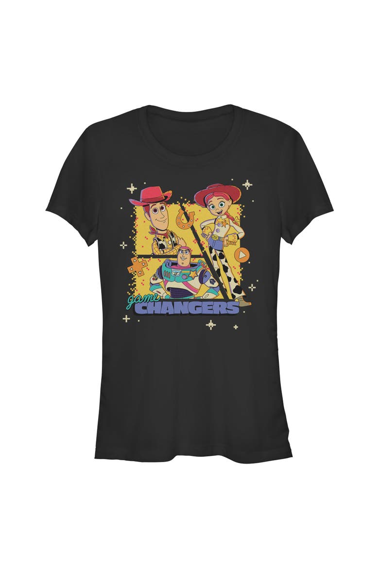Junior's Toy Story 5 Three Friends Game Changers  Graphic T-Shirt, Main, color, Black